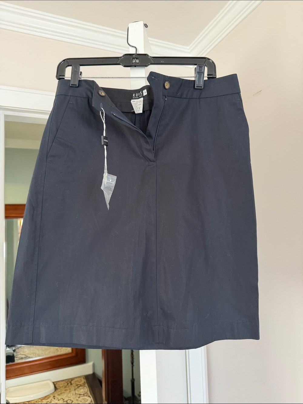 KORS MICHAEL KORS navy cotton Women's Mini Skirt with Clean A-Line size 10